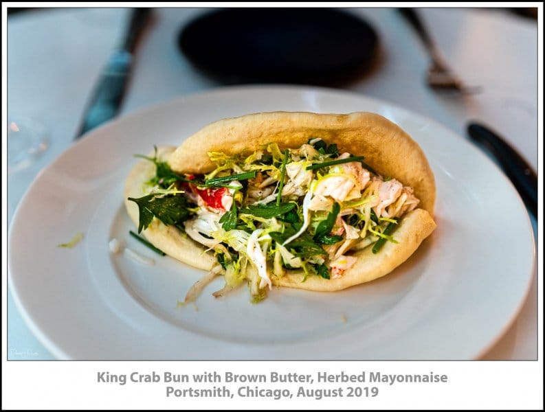 King Crab Bun with Brown Butter, Herbed Mayonnaise, Portsmith, Chicago, August 2019