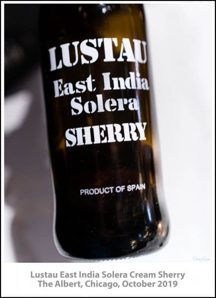 Lustau East India Solera Cream Sherry, The Albert, Chicago, October 2019