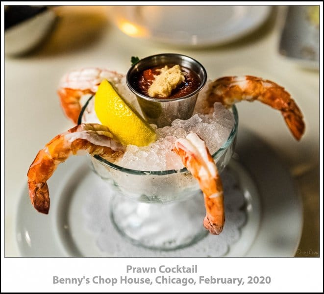 Prawn Cocktail, Benny's Chop House, Chicago, February, 2020