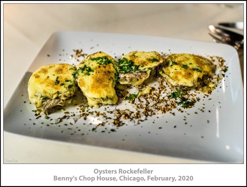 Oysters Rockefeller, Benny's Chop House, Chicago, February, 2020